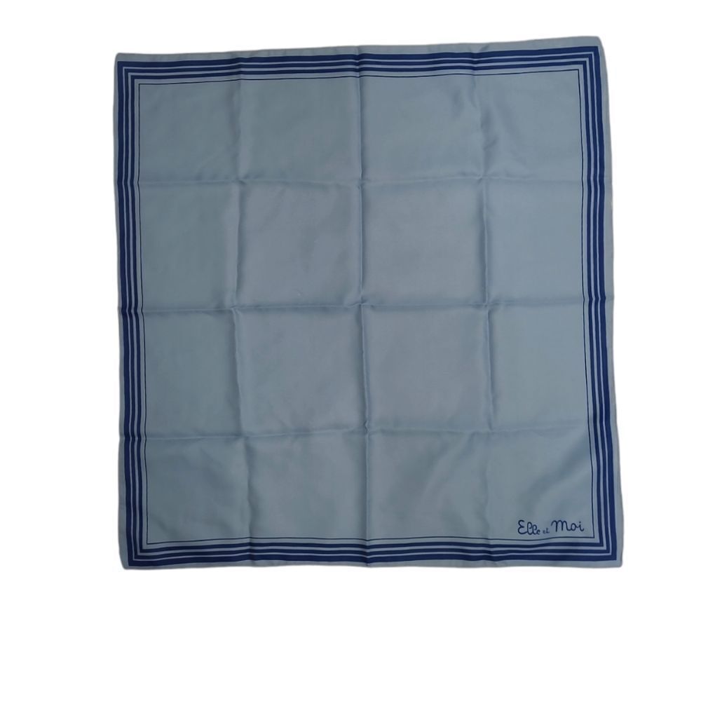 VINTAGE made in Italy for Filene's Boston blue‎ square Elle et Moi hair scarf